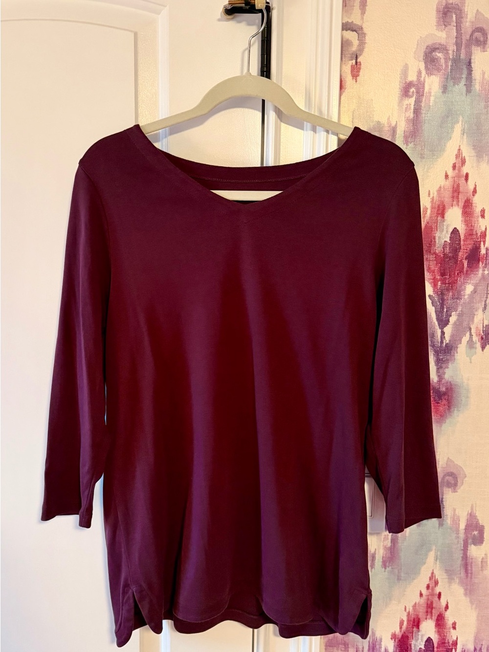J Jill Pima Cotton 3/4 Sleeve Top
